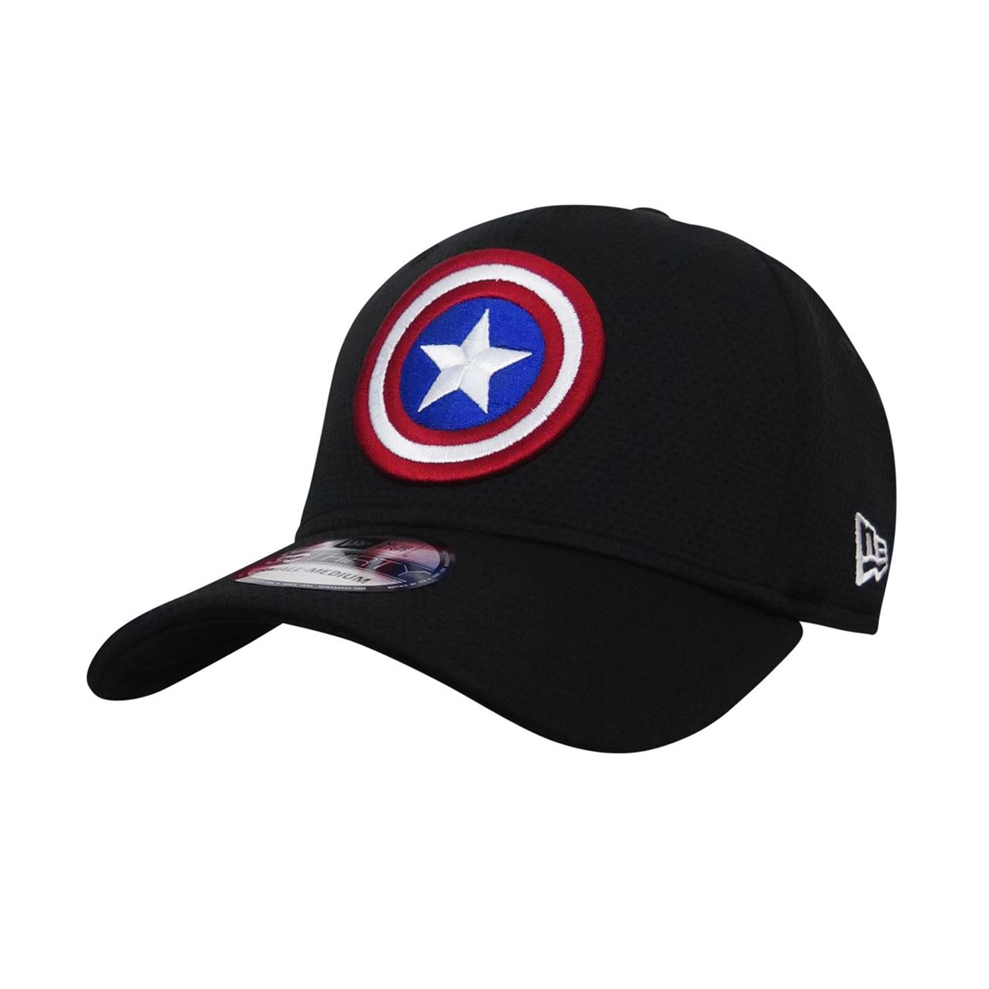 Captain America Shield Black 39Thirty Fitted Hat, Black