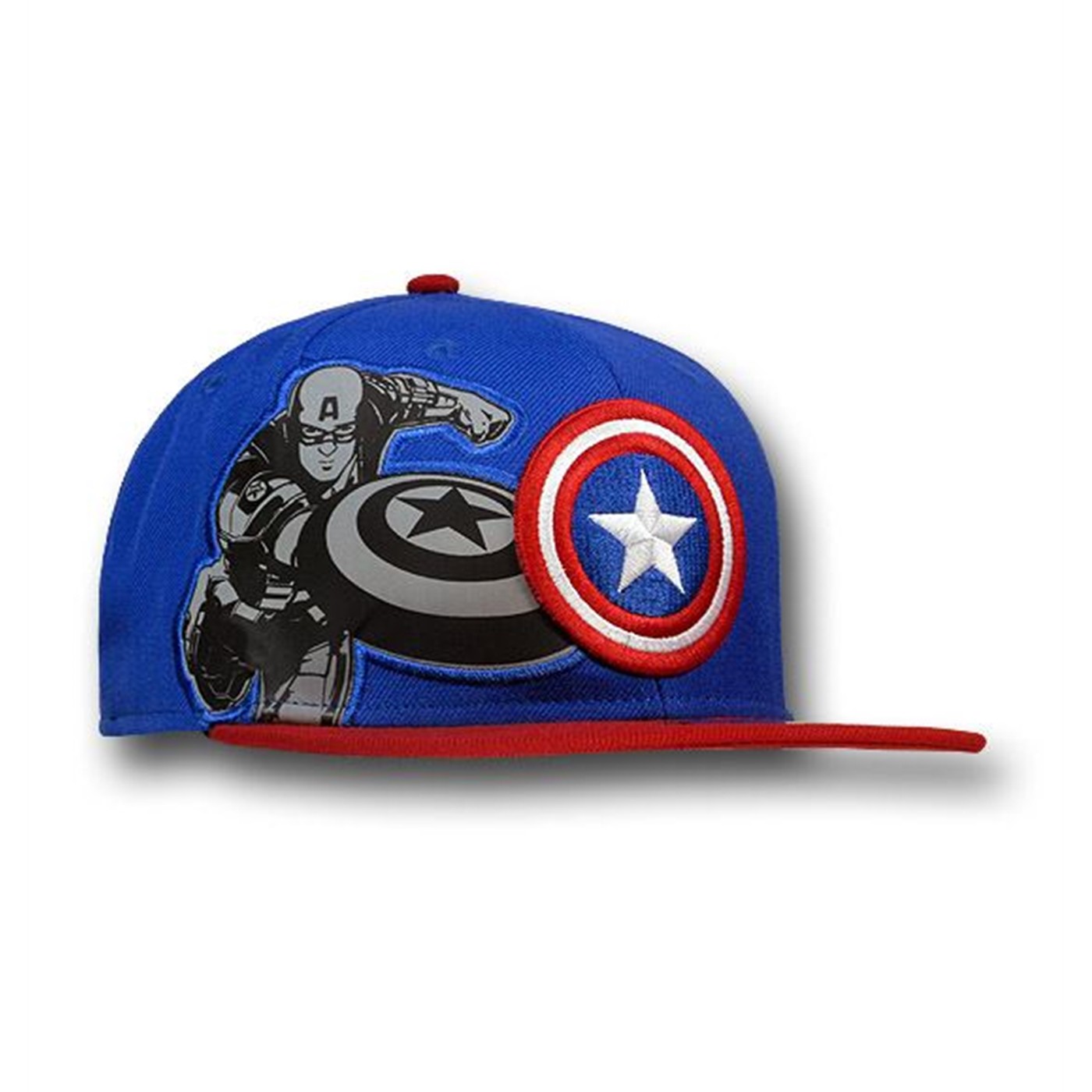 Captain America Side Image Flat Bill 59Fifty Cap, Blue