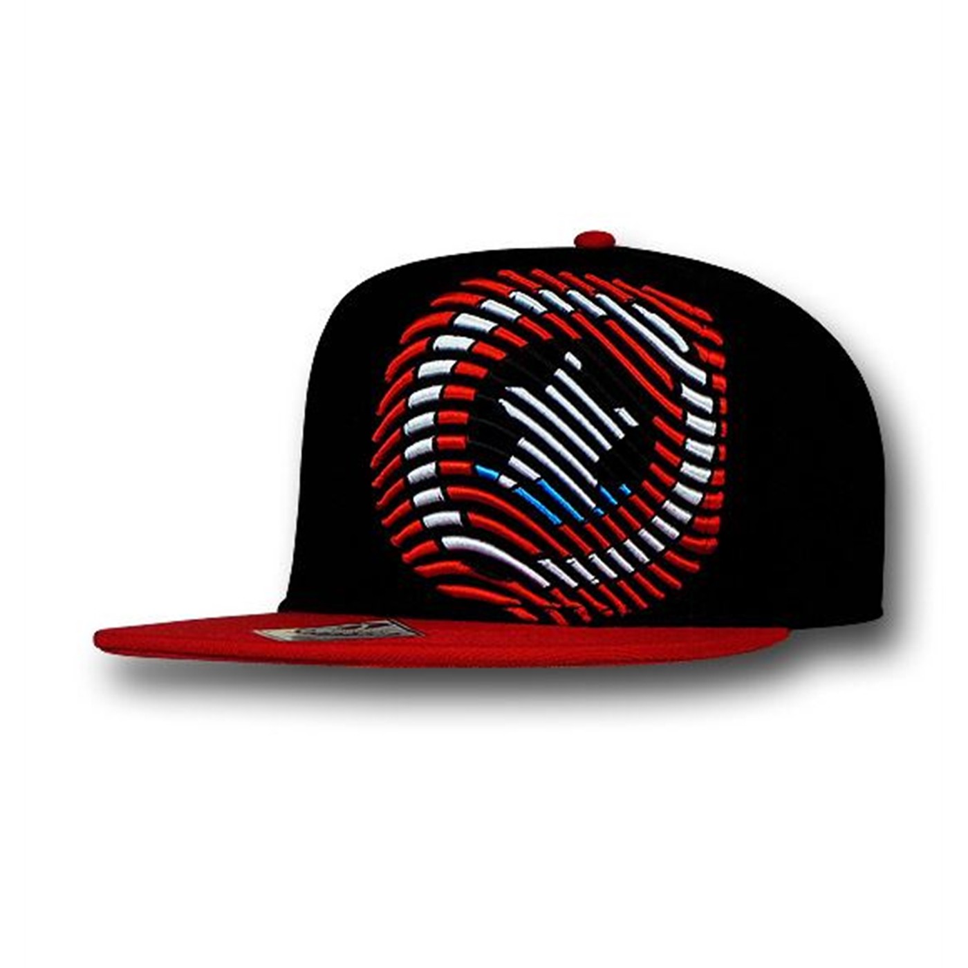 Captain America Swirled Shield Snapback Cap, Black