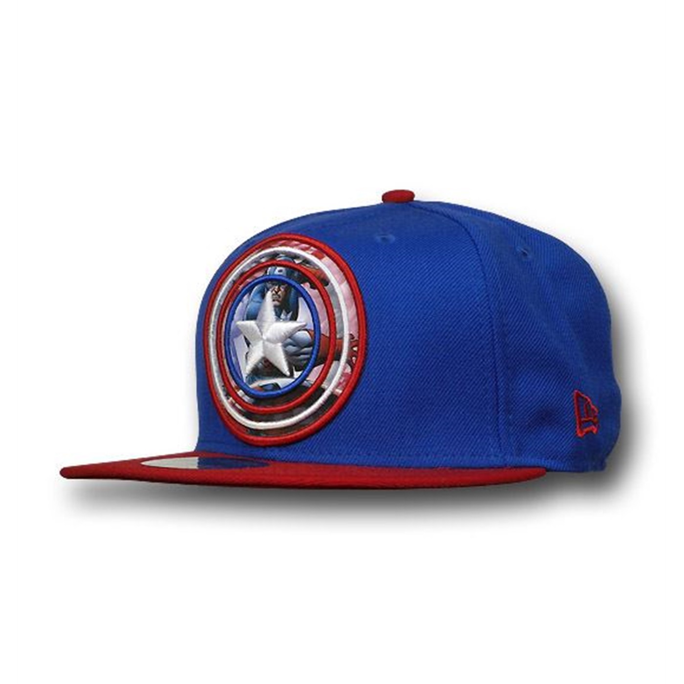 Captain America Target Shield Flat Bill 59Fifty Cap, Blue
