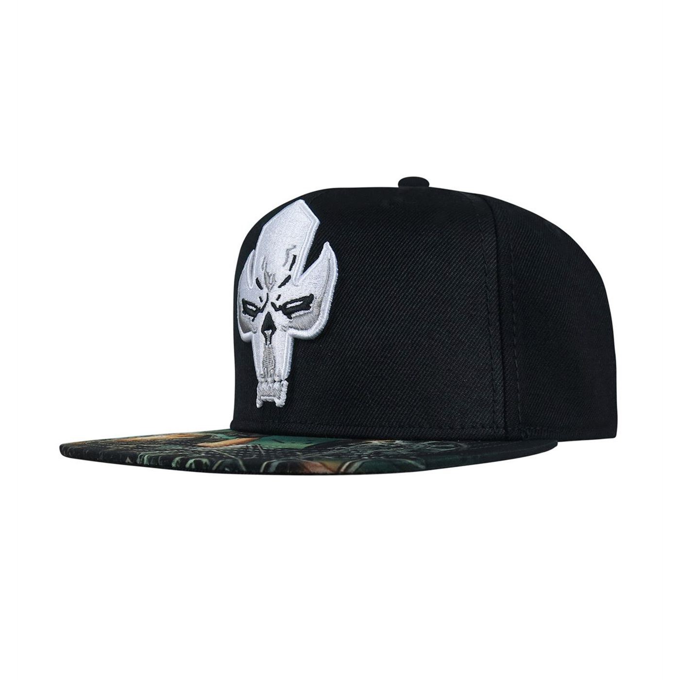 Crossbones Sublimated Snapback Hat, Black
