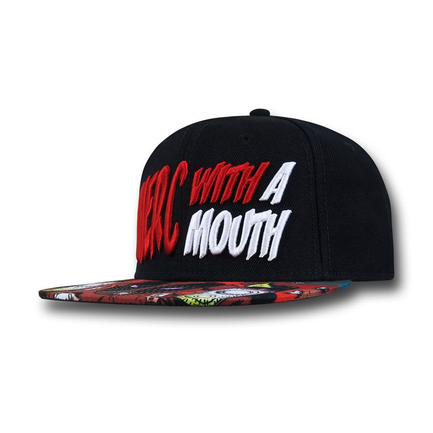 Deadpool Merc Sublimated Bill Snapback Hat, Black