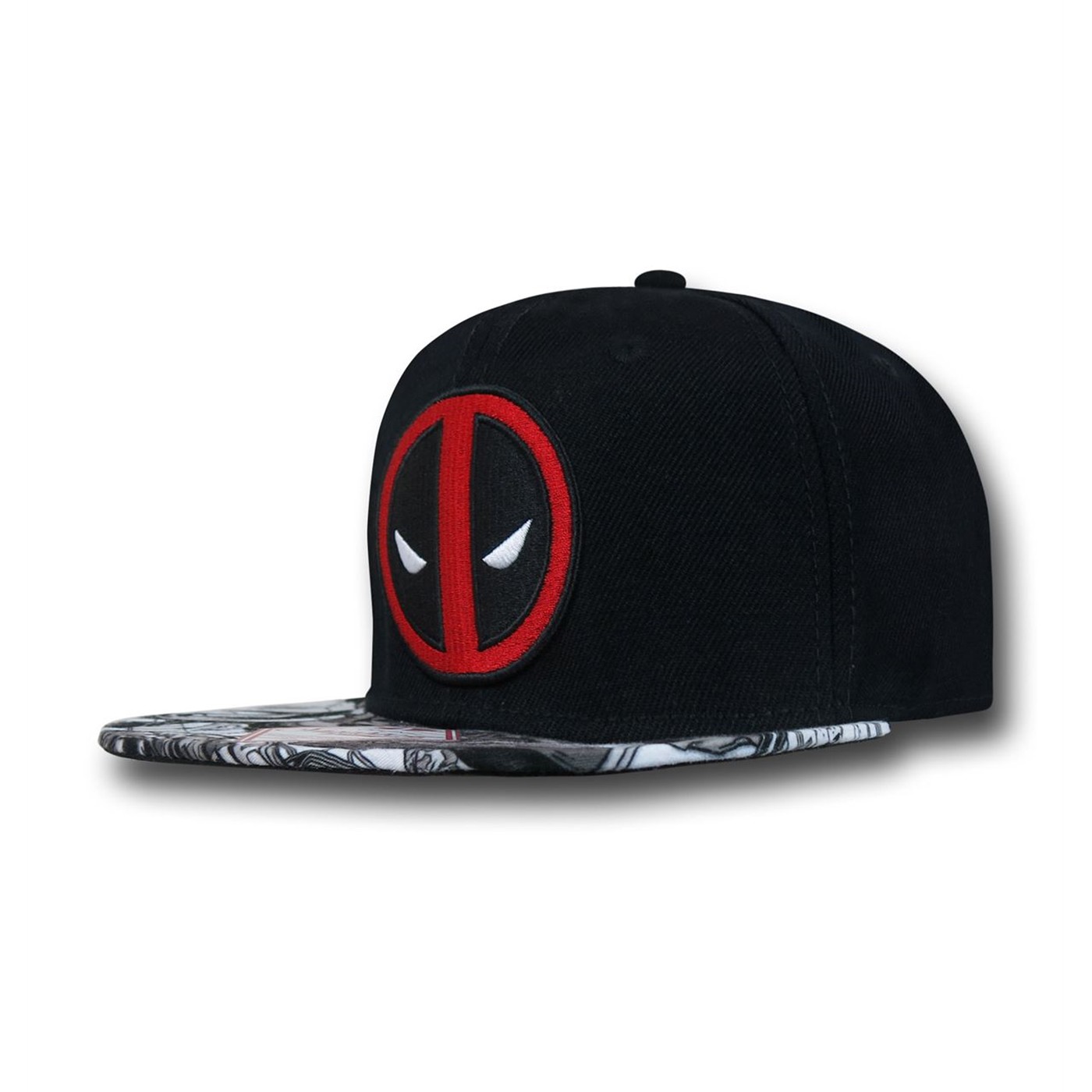 Deadpool Sublimated Bill Snapback Hat, Black