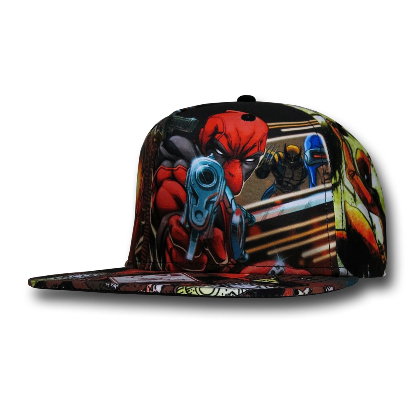 Deadpool Sublimated Snapback Cap, Black