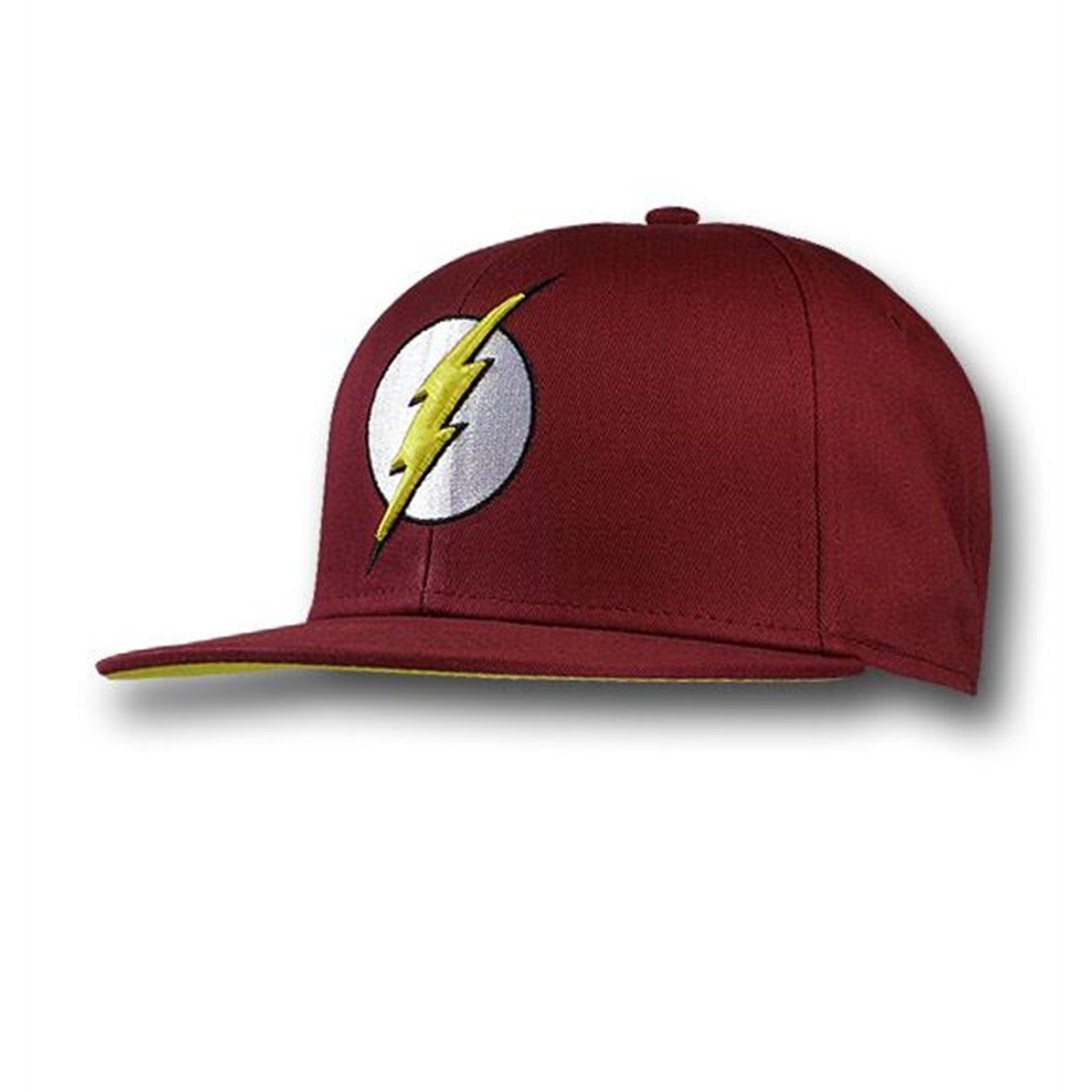 Flash 3D Symbol Flat Billed Baseball Cap, Red