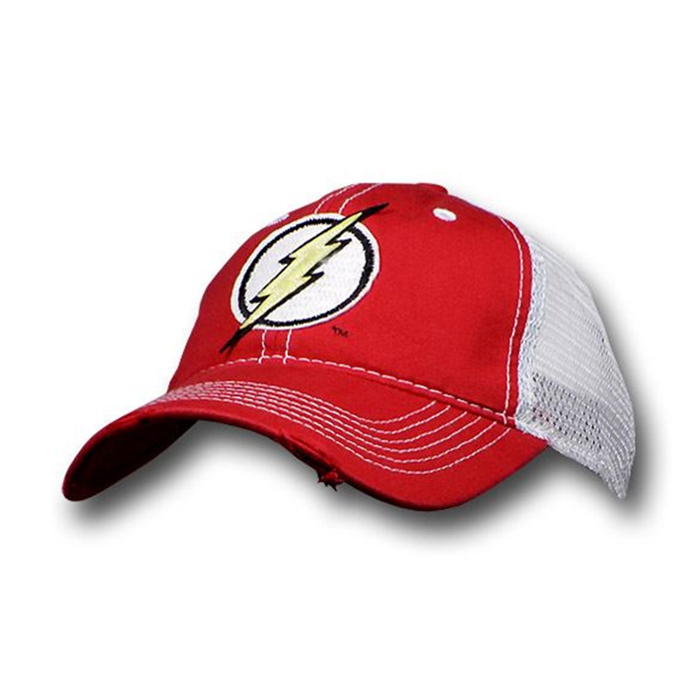 Flash Distressed Felt Symbol Baseball Cap, Red