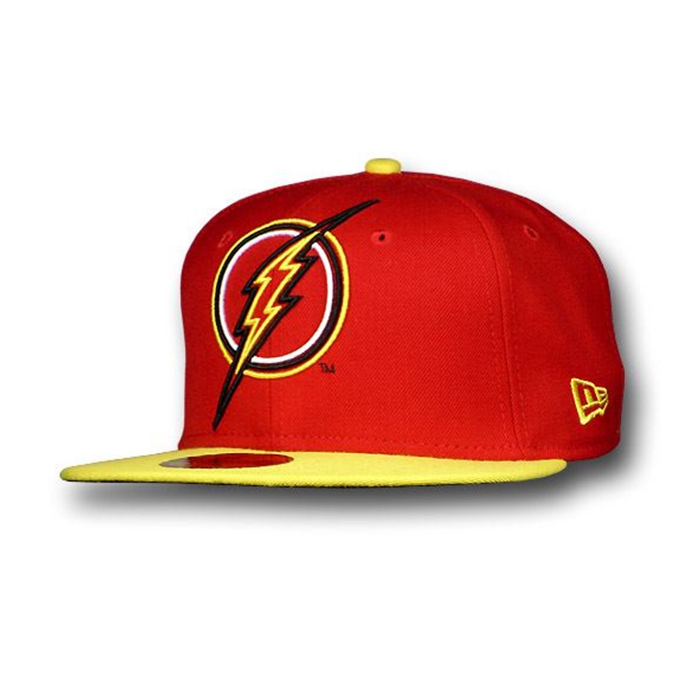 Flash Outline 59Fifty Red Yellow Flat Bill Cap, Red