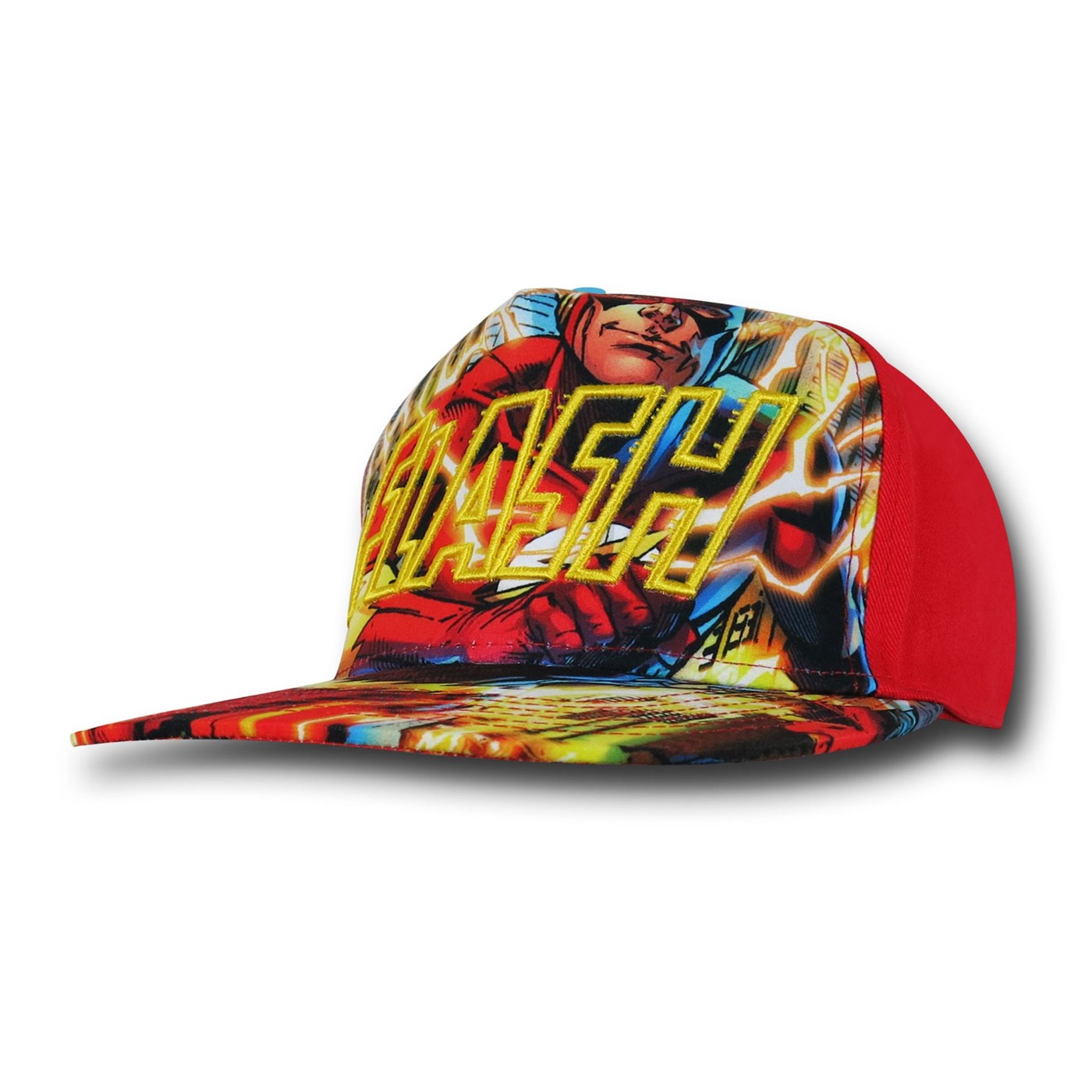Flash Sublimated 3D Logo Snapback Hat, Red