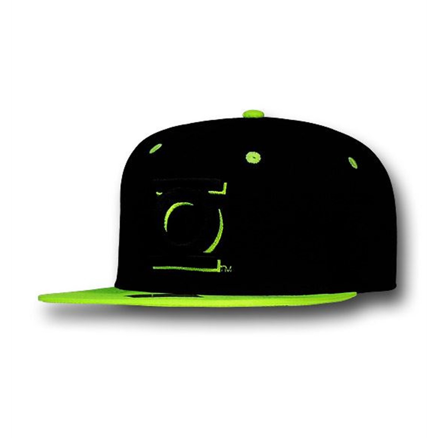 Green Lantern 2Tone Neon on Black Snapback Cap, Black