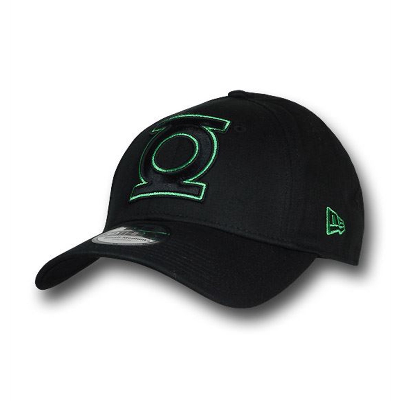 Green Lantern Black & Green Symbol Fitted Baseball Cap, Black