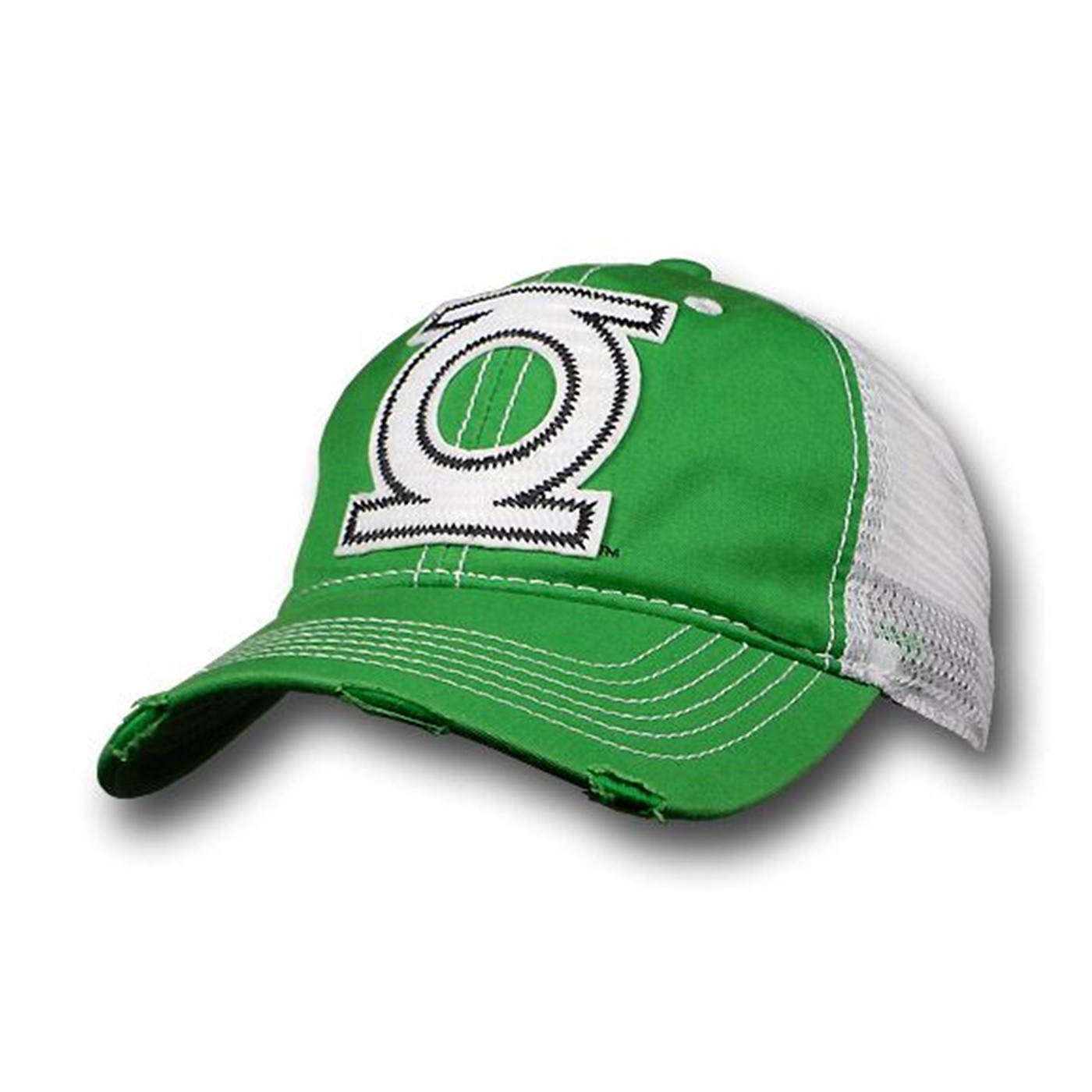 Green Lantern Distressed Patch Symbol Baseball Cap, Green
