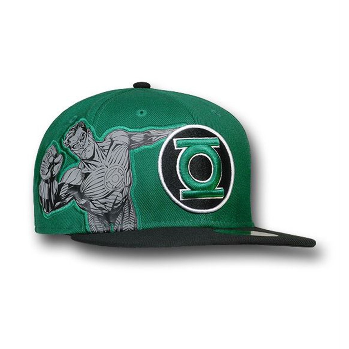 Green Lantern Side Image Flat Bill 59Fifty Cap, Green