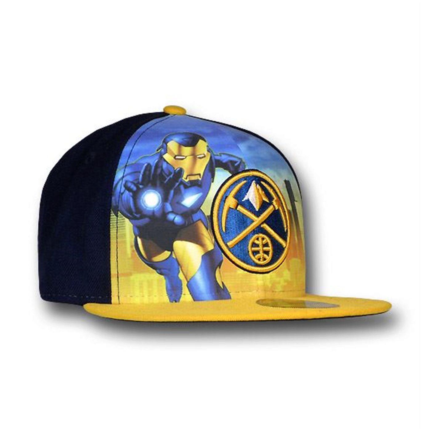 Iron Man Denver Nuggets 59Fifty Flat Billed Cap, Blue