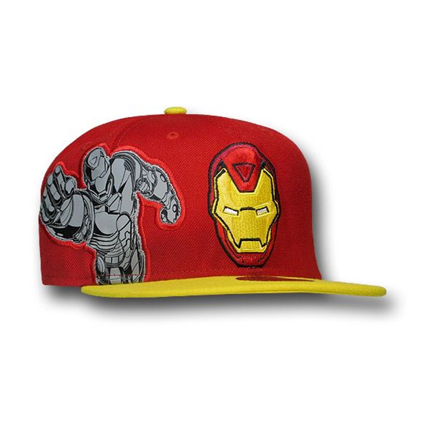 Iron Man Side Image Flat Bill 59Fifty Cap, Red