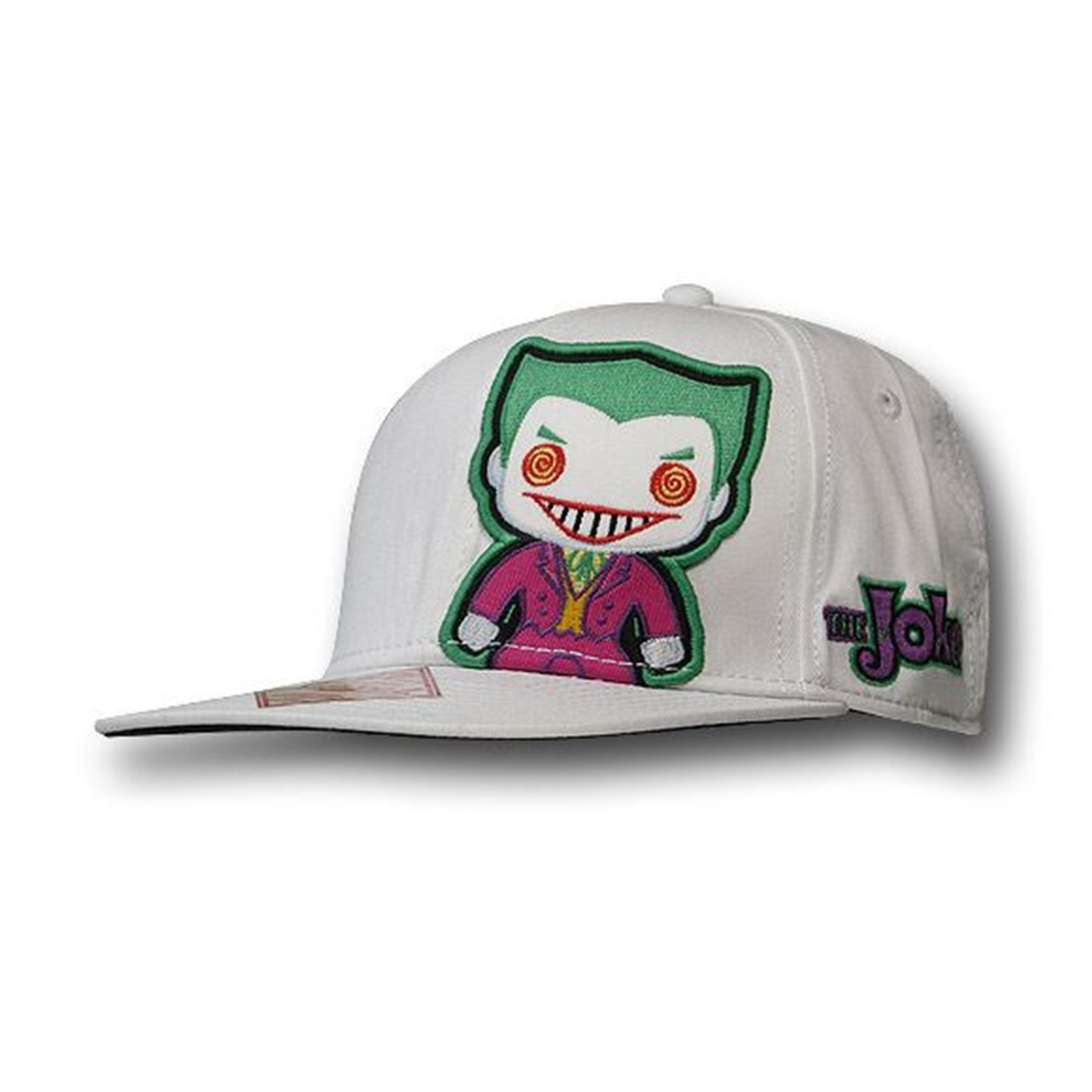 Joker Pop Heroes Snapback Flat Bill Cap, White