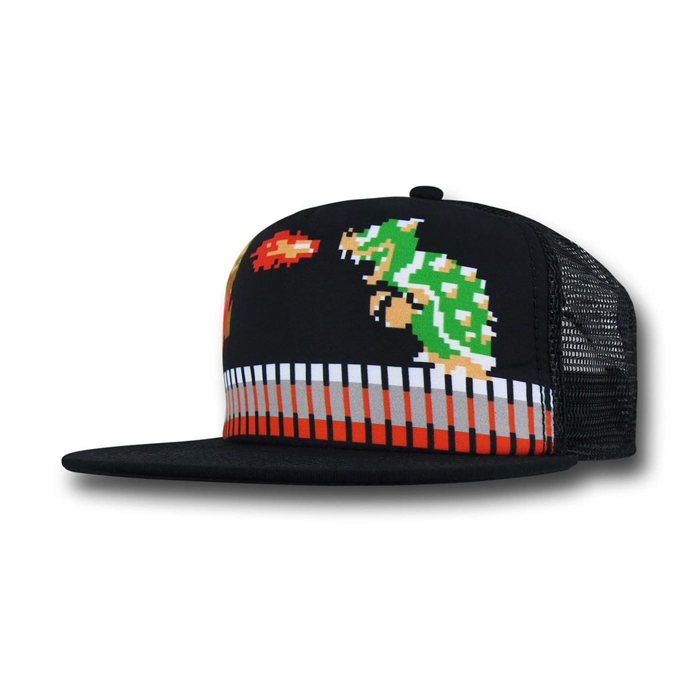 Mario Vs Bowser Trucker Hat, Black