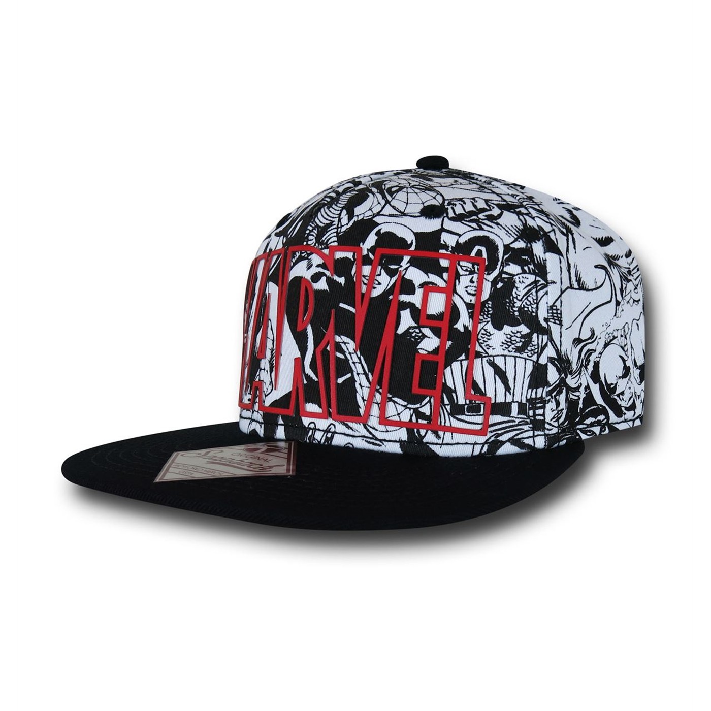 Marvel Comics All-Over Print Snapback Hat, Black