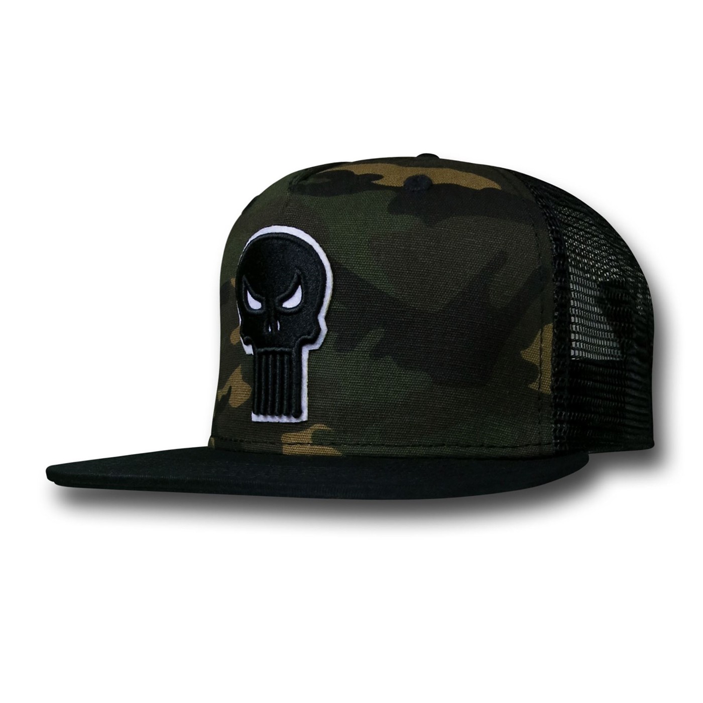 Punisher Camo And Symbol Trucker Hat