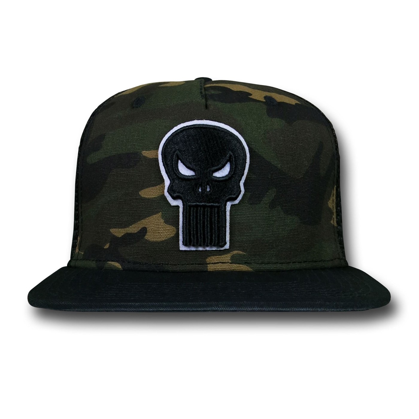Punisher Camo And Symbol Trucker Hat