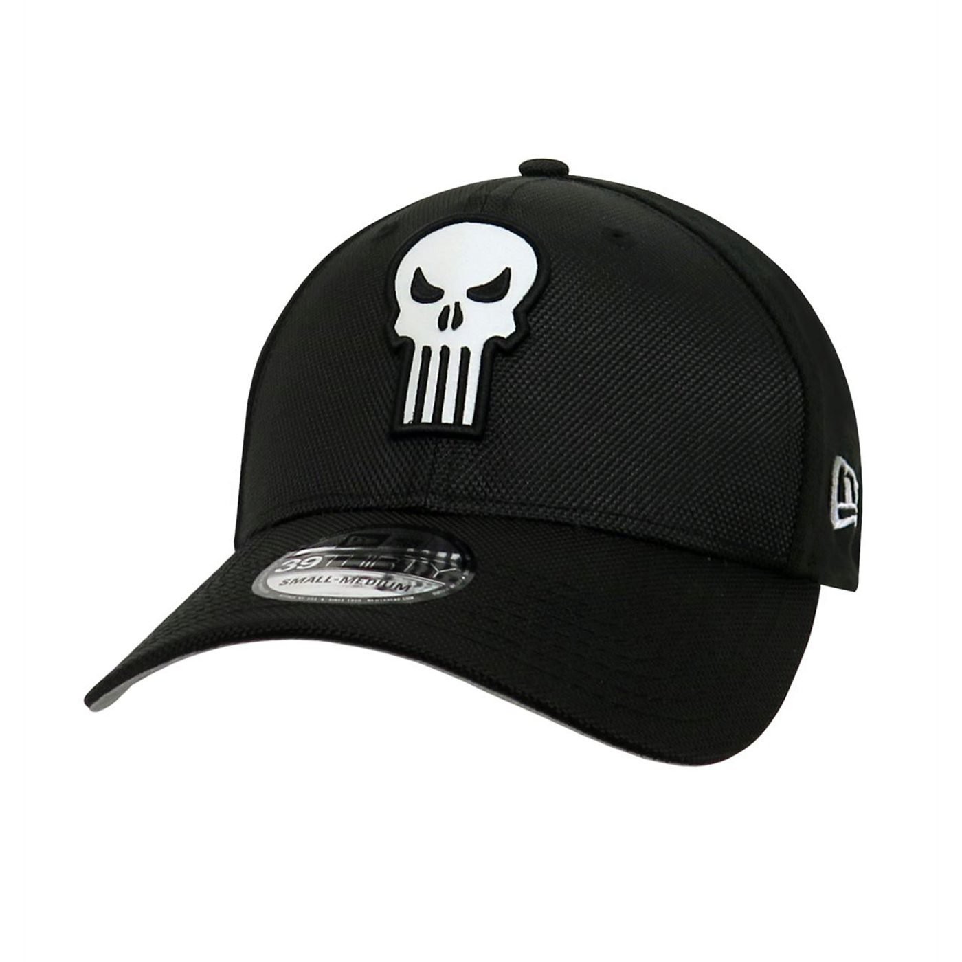 Punisher Skull 39Thirty Flex Fit Hat, Black
