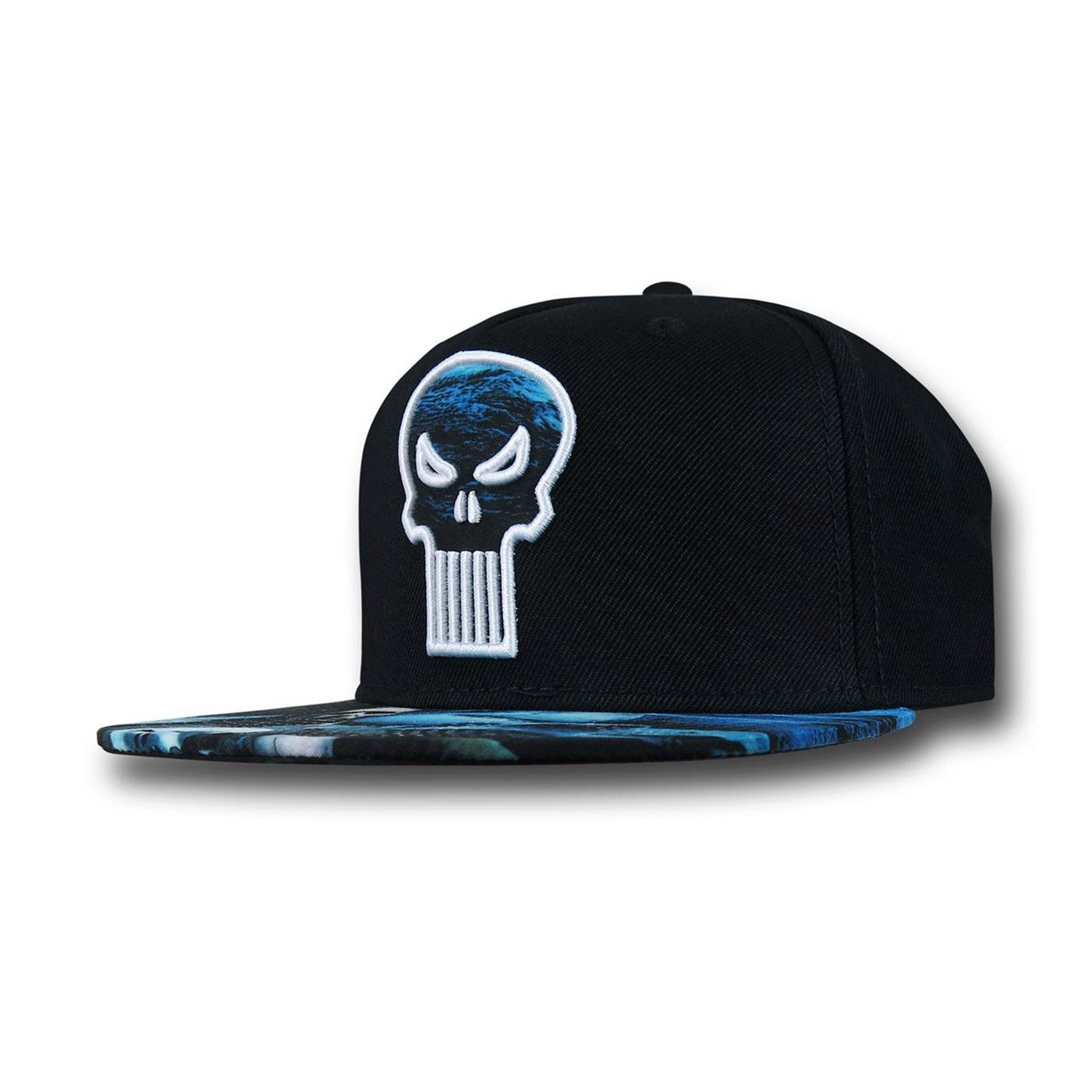 Punisher Sublimated Bill Snapback Hat, Black
