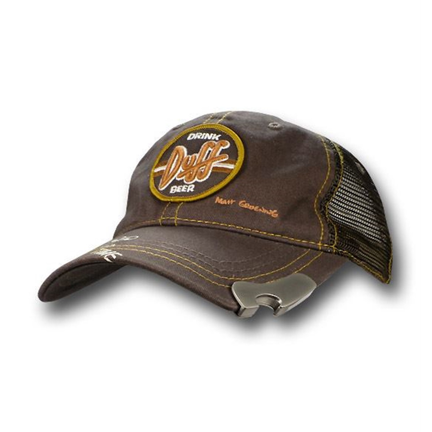 Simpsons Drink Duff Beer Symbol With Opener Cap, Brown