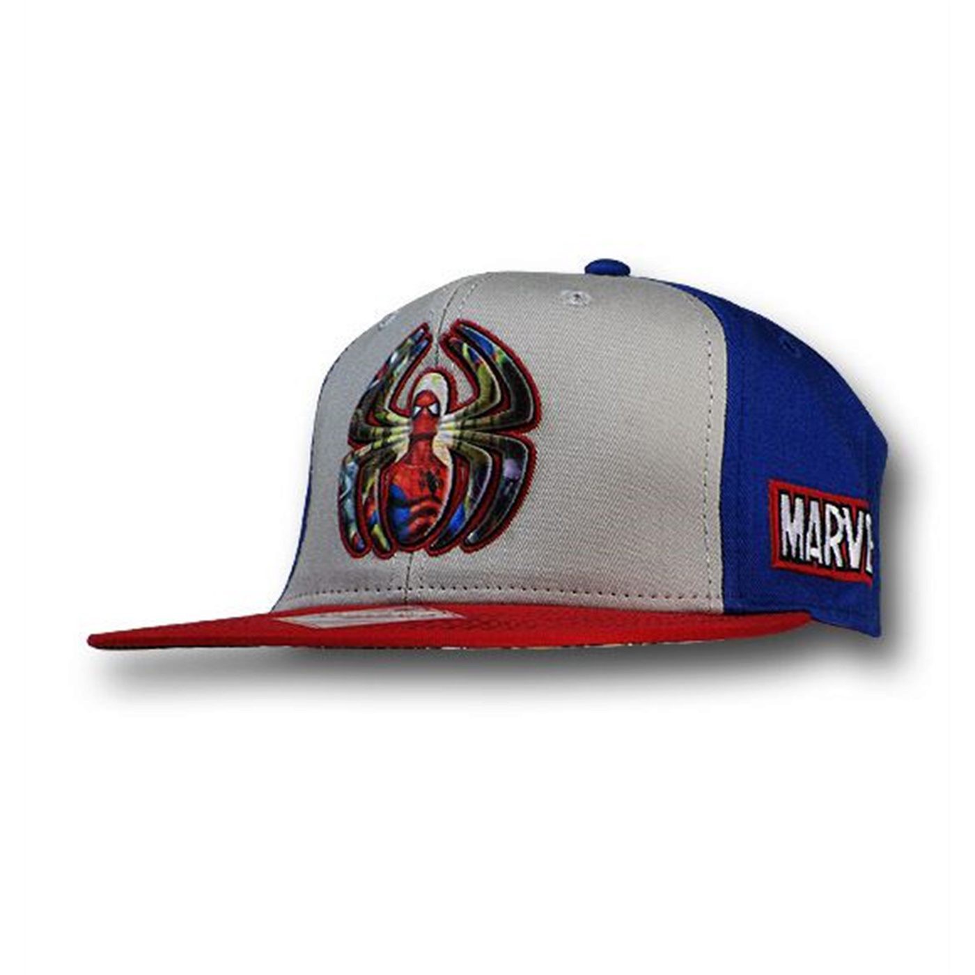 Spiderman Image Filled Symbol Snapback Cap, Grey