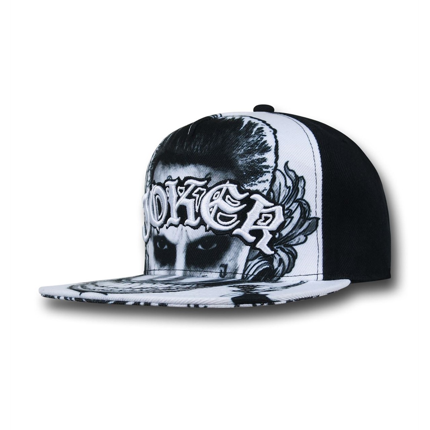 Suicide Squad Joker Big Mouth Snapback Hat, White