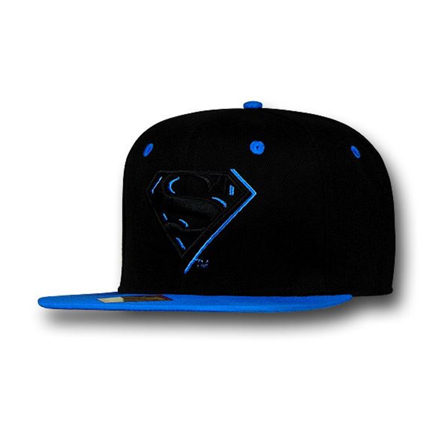 Superman 2Tone Neon on Black Snapback Cap, Black
