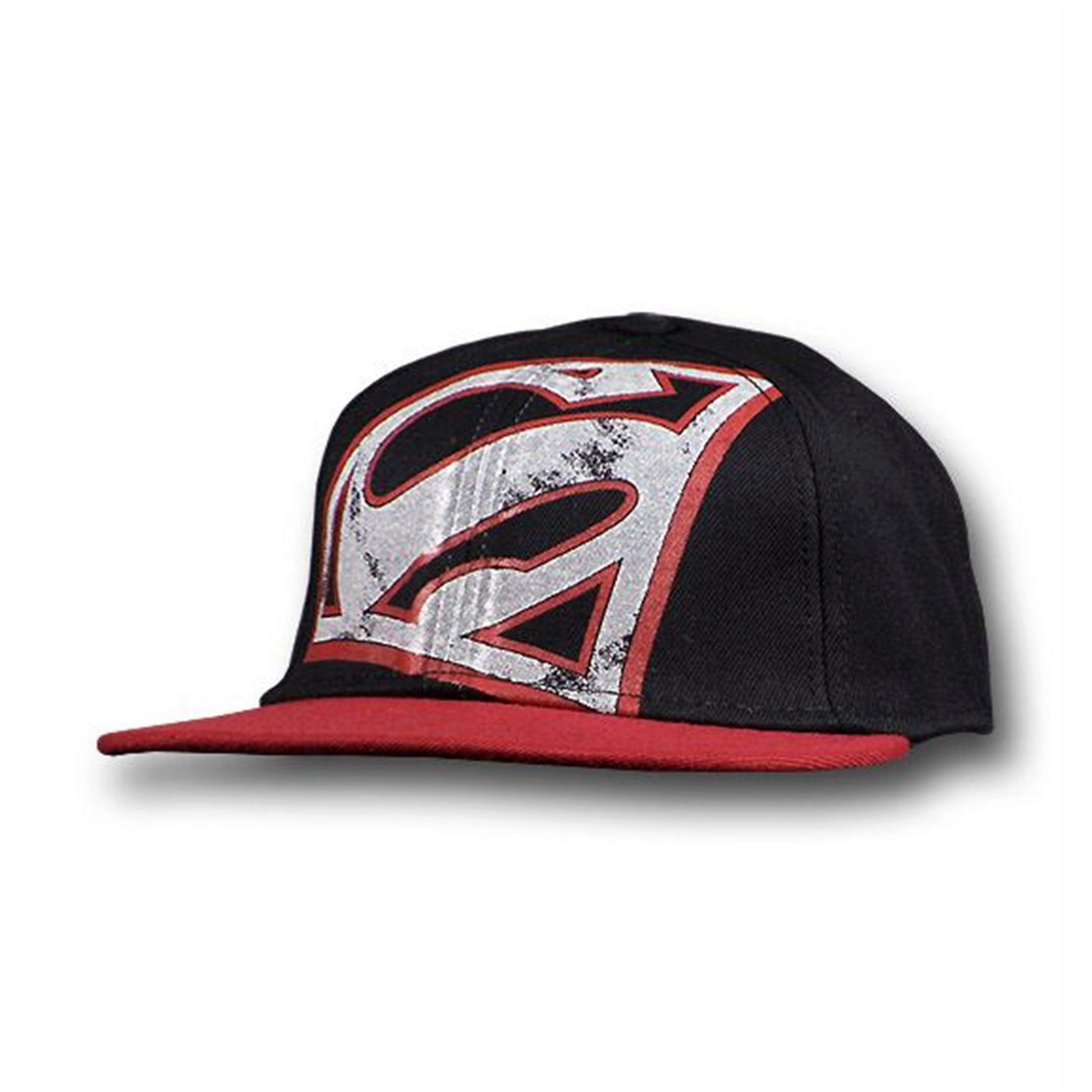 Superman Big White Symbol Flat Bill Flex Cap