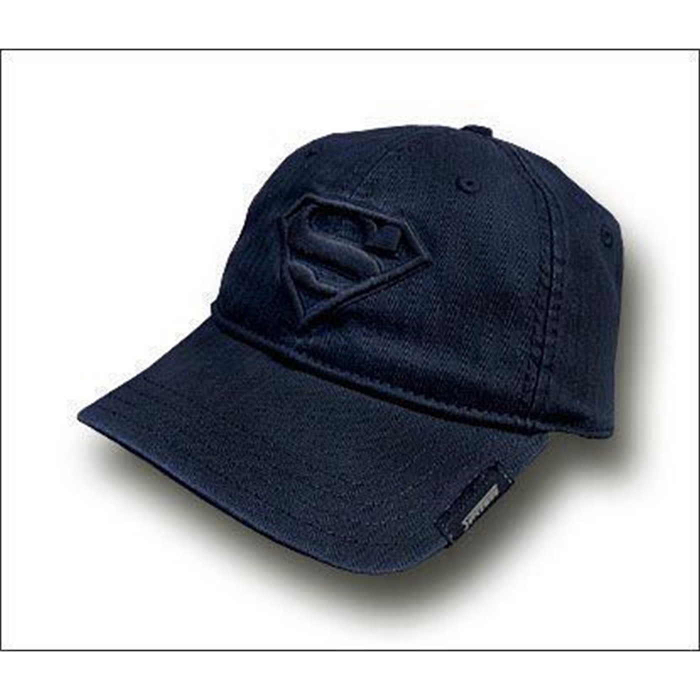 Superman Black on Black 3D Baseball Cap/Hat