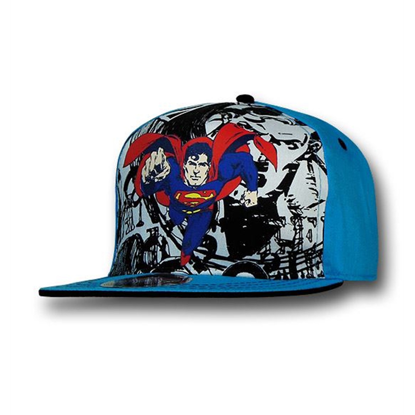 Superman Color Hero Blue Brim Kids Adjustable Cap, Blue