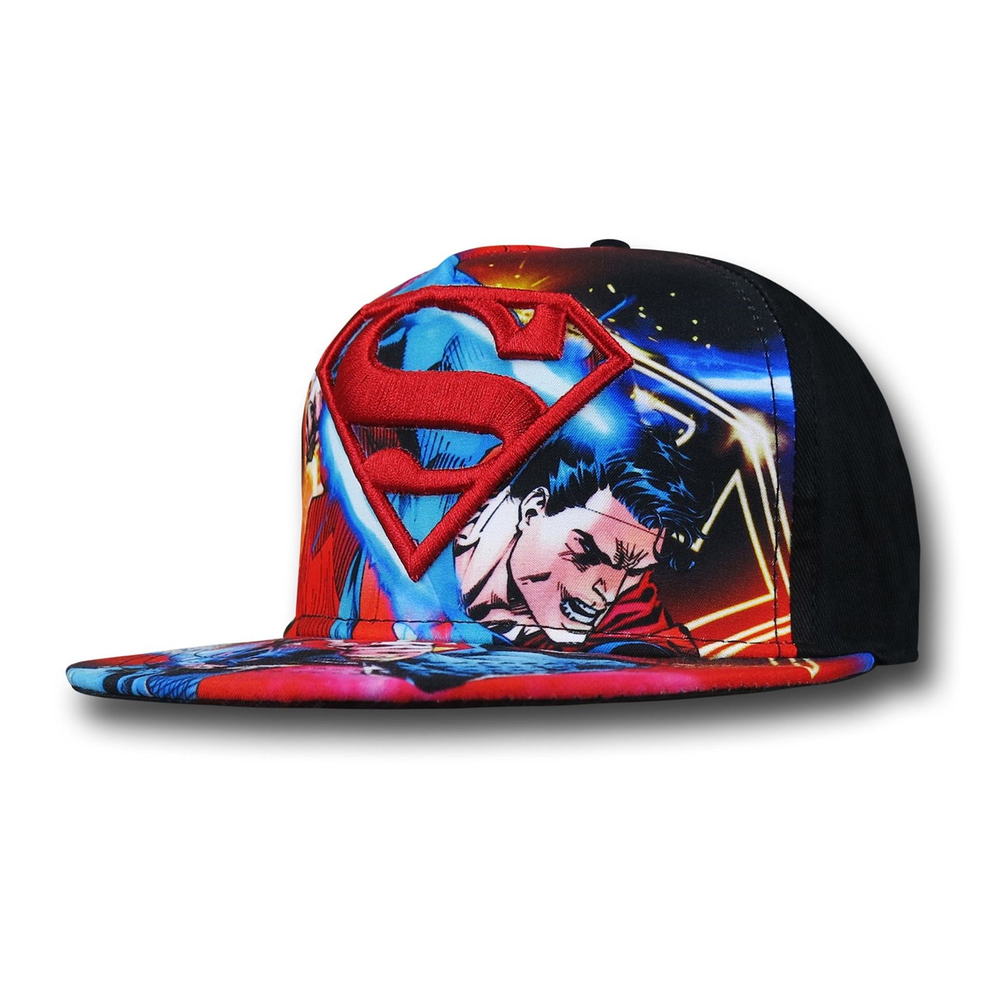Superman Kids Sublimated 5 Panel Cap, Red