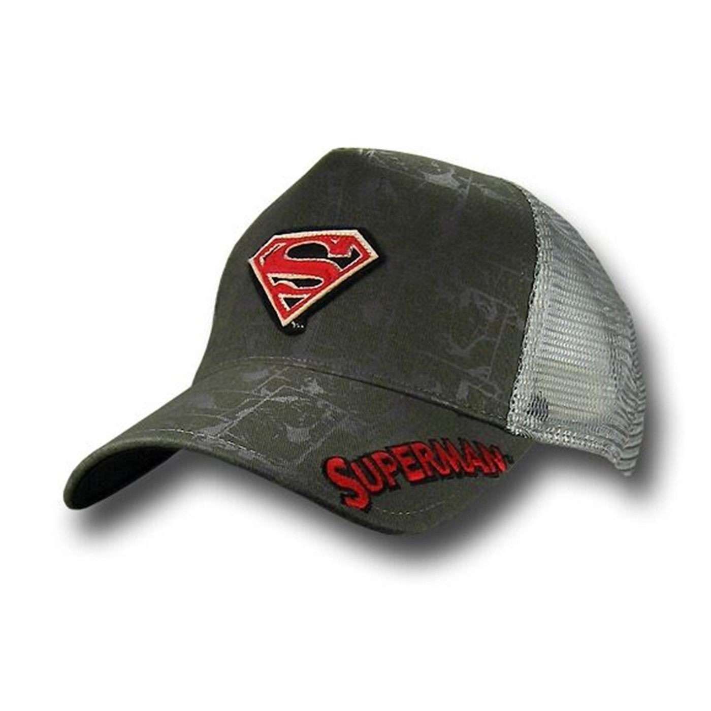 Superman Olive Mesh Baseball Cap