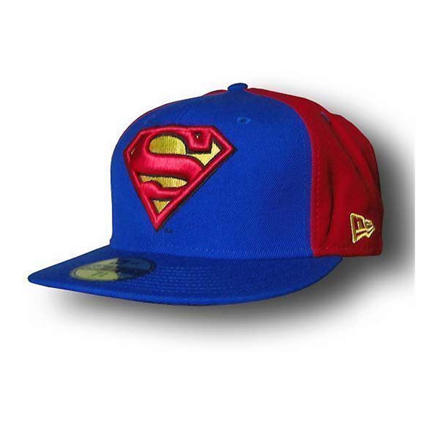 Superman 59Fifty Symbol Red Blue Flat Bill Cap, Blue