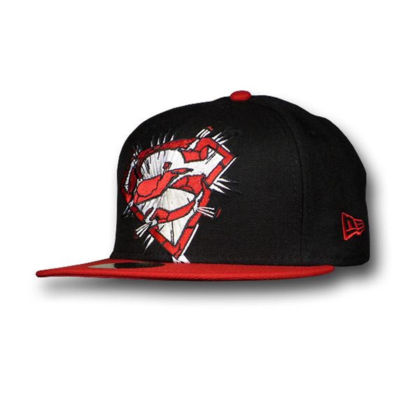 Superman Shattered 59Fifty Black Flat Bill Cap, Black