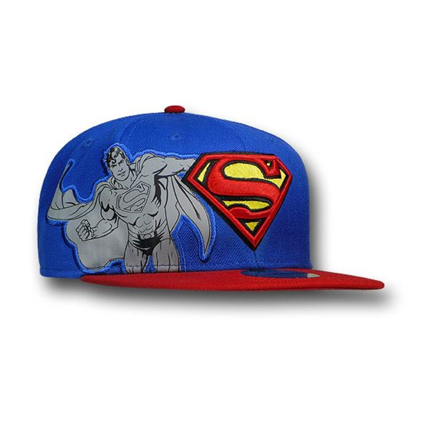 Superman Side Image Flat Bill 59Fifty Cap, Blue