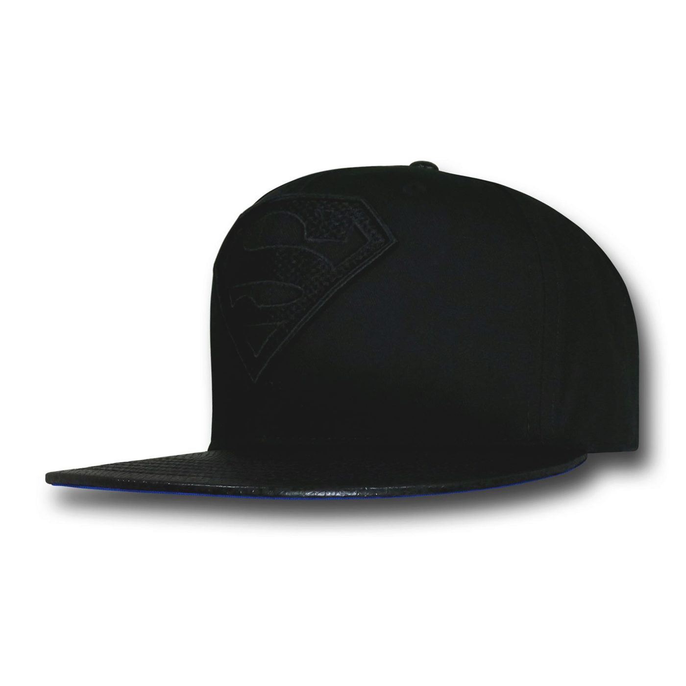 Superman Embossed Symbol Snake Visor Cap, Black
