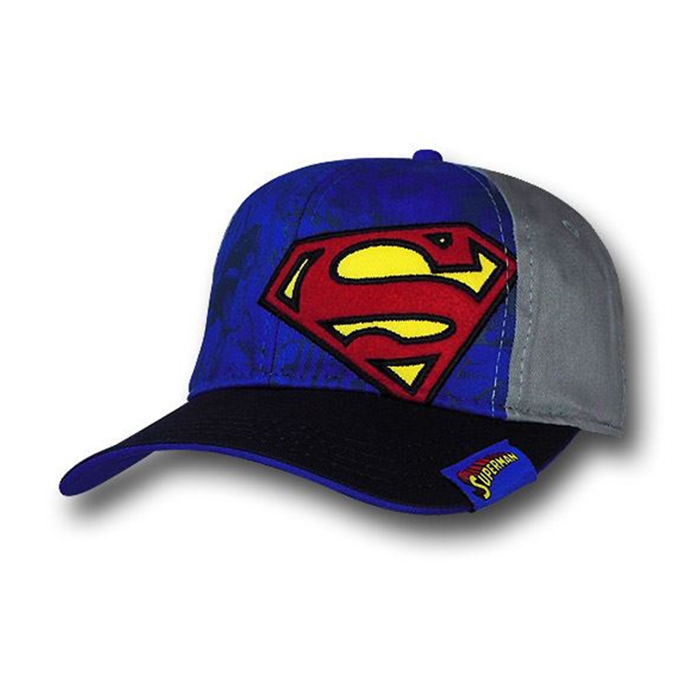 Superman Sublimated Action and Symbol Adjustable Youth Cap, Blue