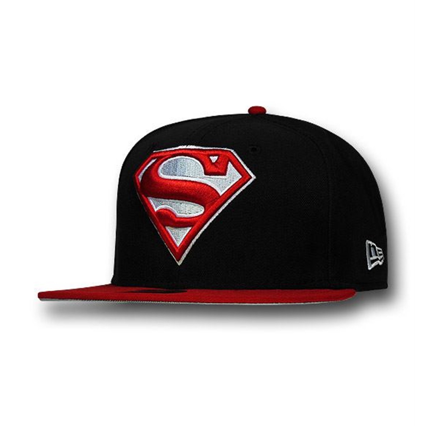 Superman Symbol Red Bill Black 59Fifty Cap, Black