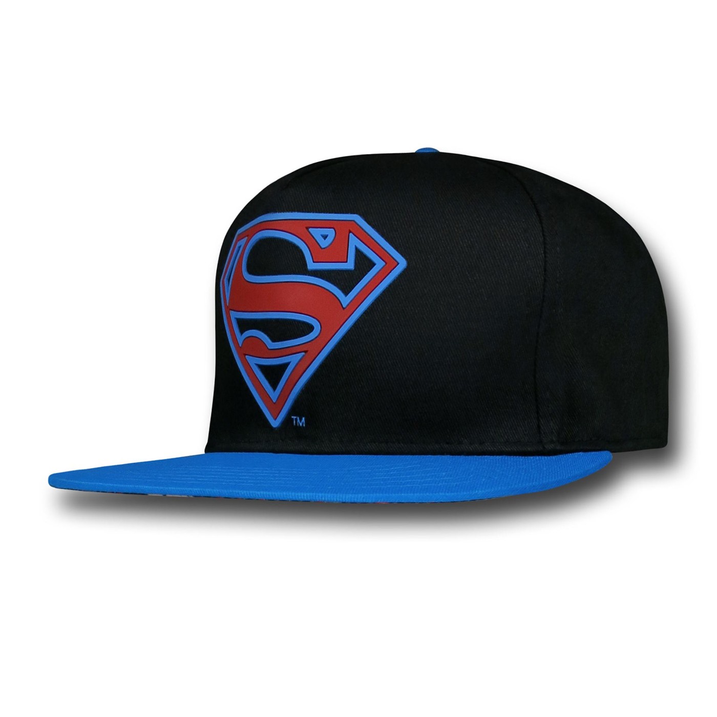 Superman Red Symbol Sublimated Cap, Black