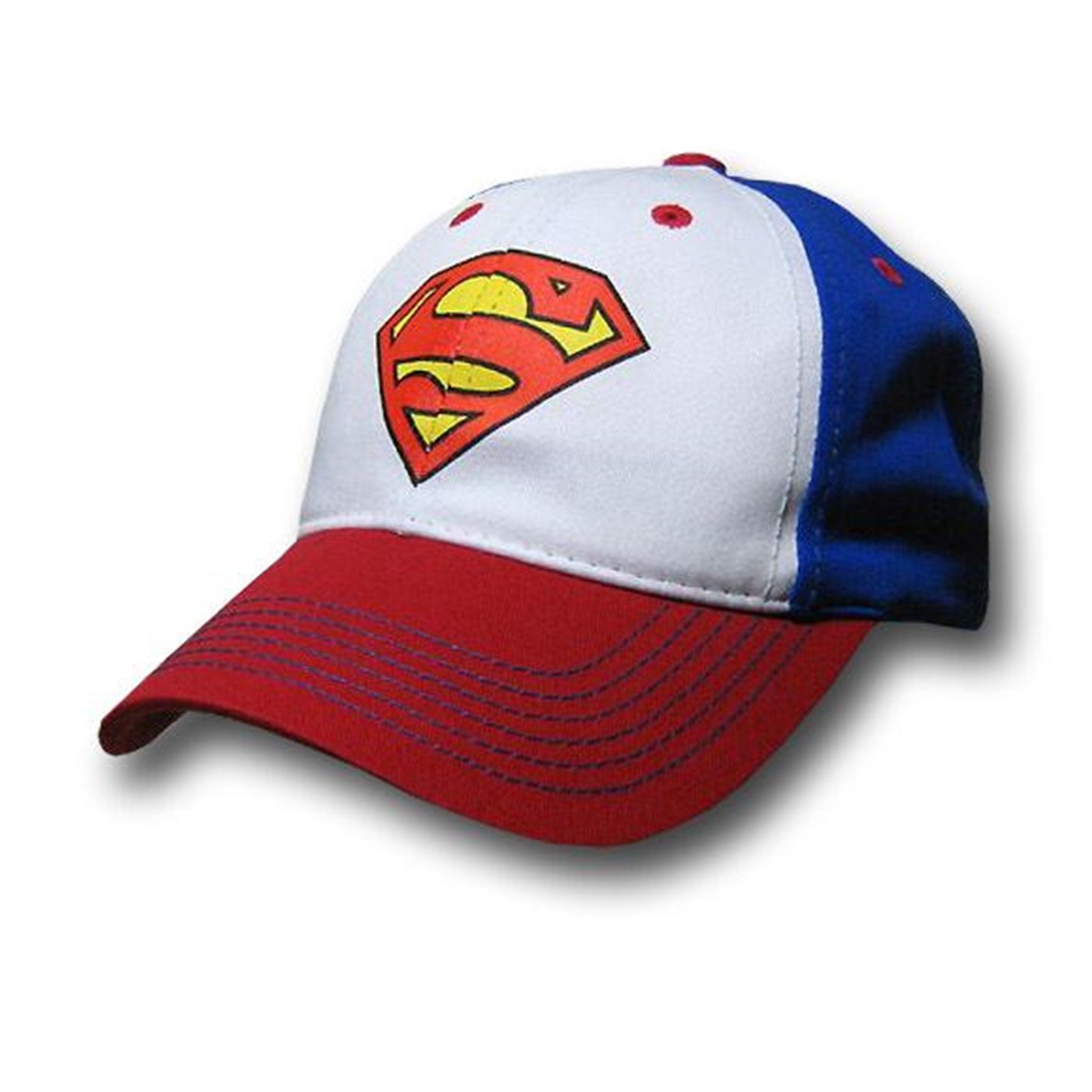 Superman Youth Red  White and Blue Baseball Cap, Blue