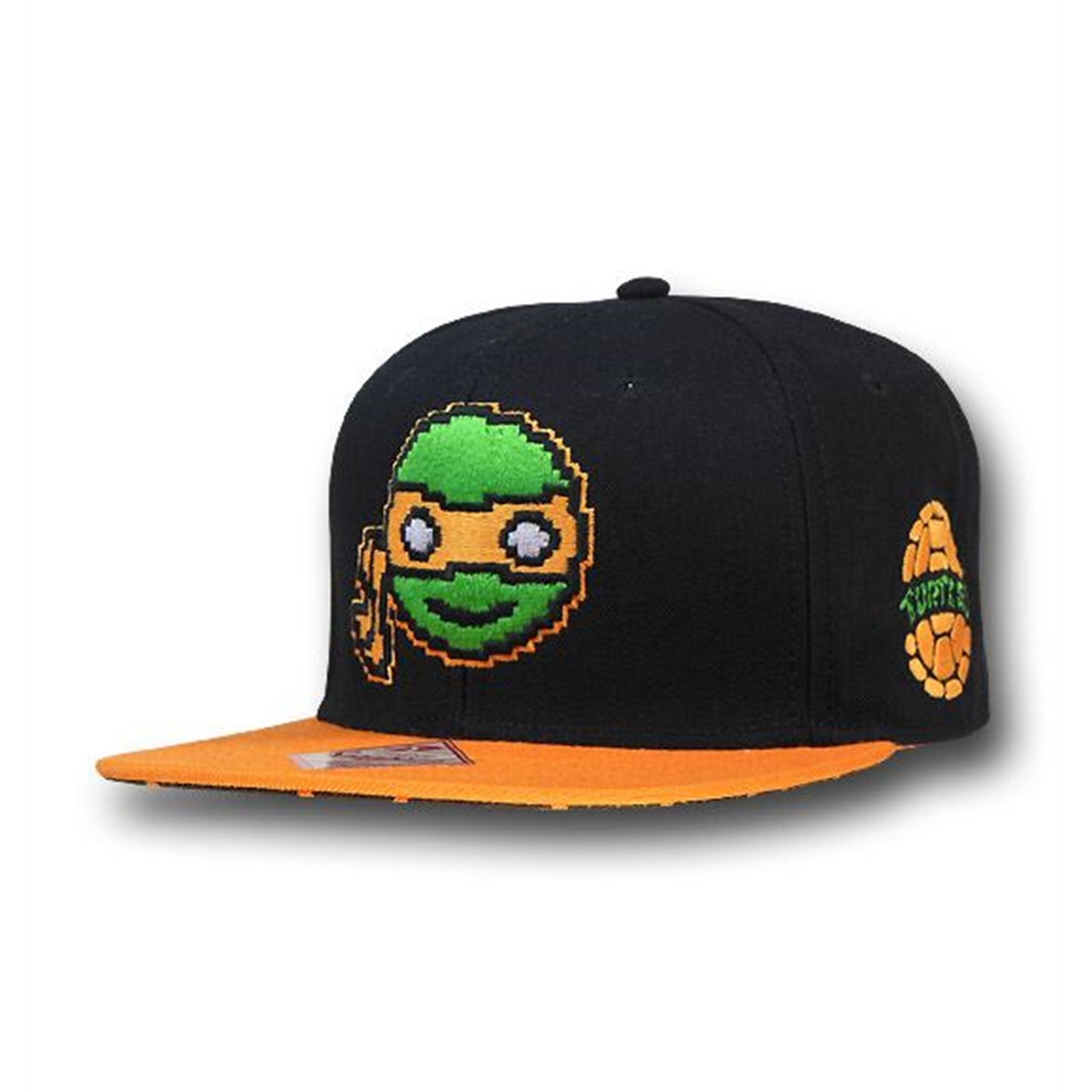 TMNT Pixel Michelangelo Snapback Cap, Black