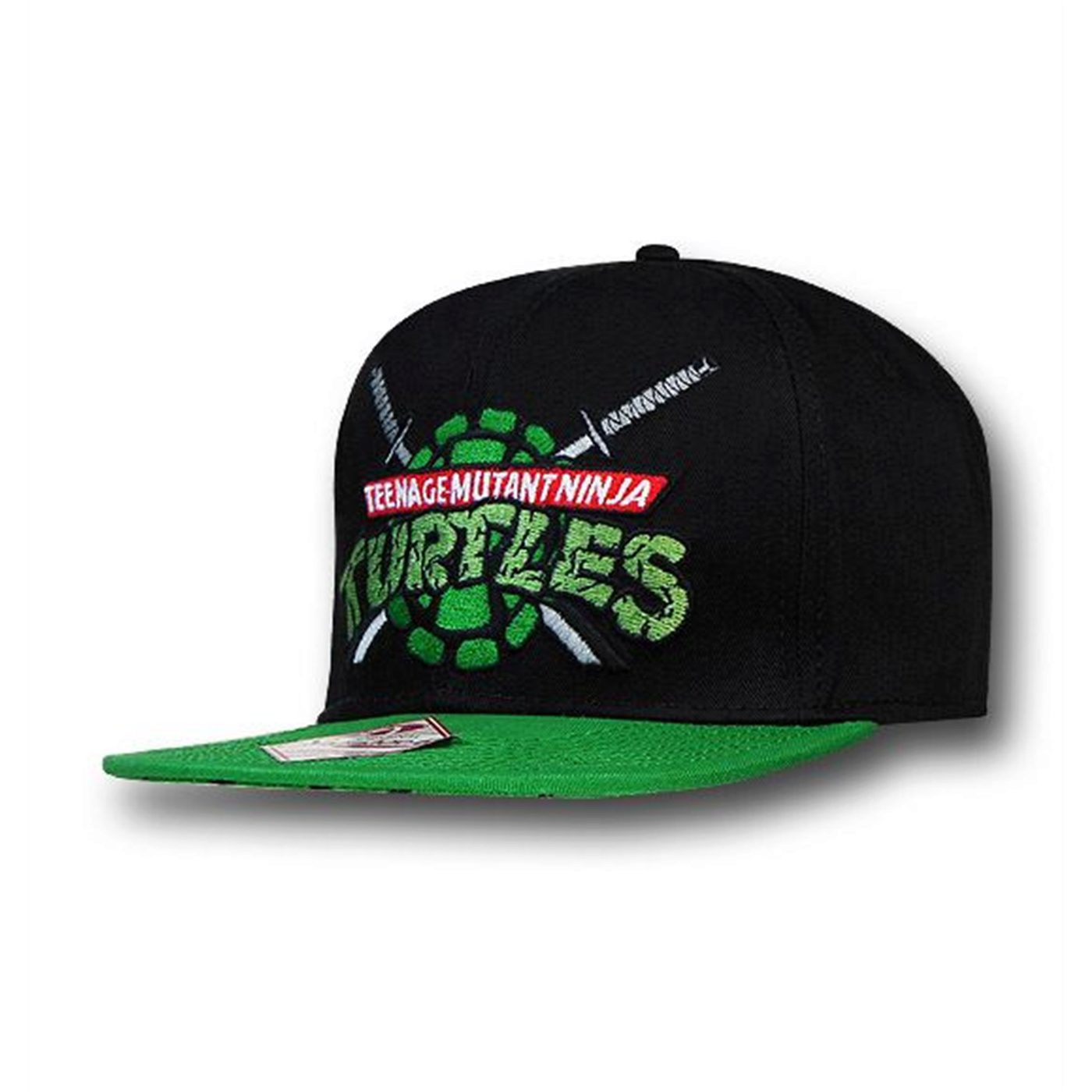TMNT Shell Print Flat Bill Snapback Cap, Black