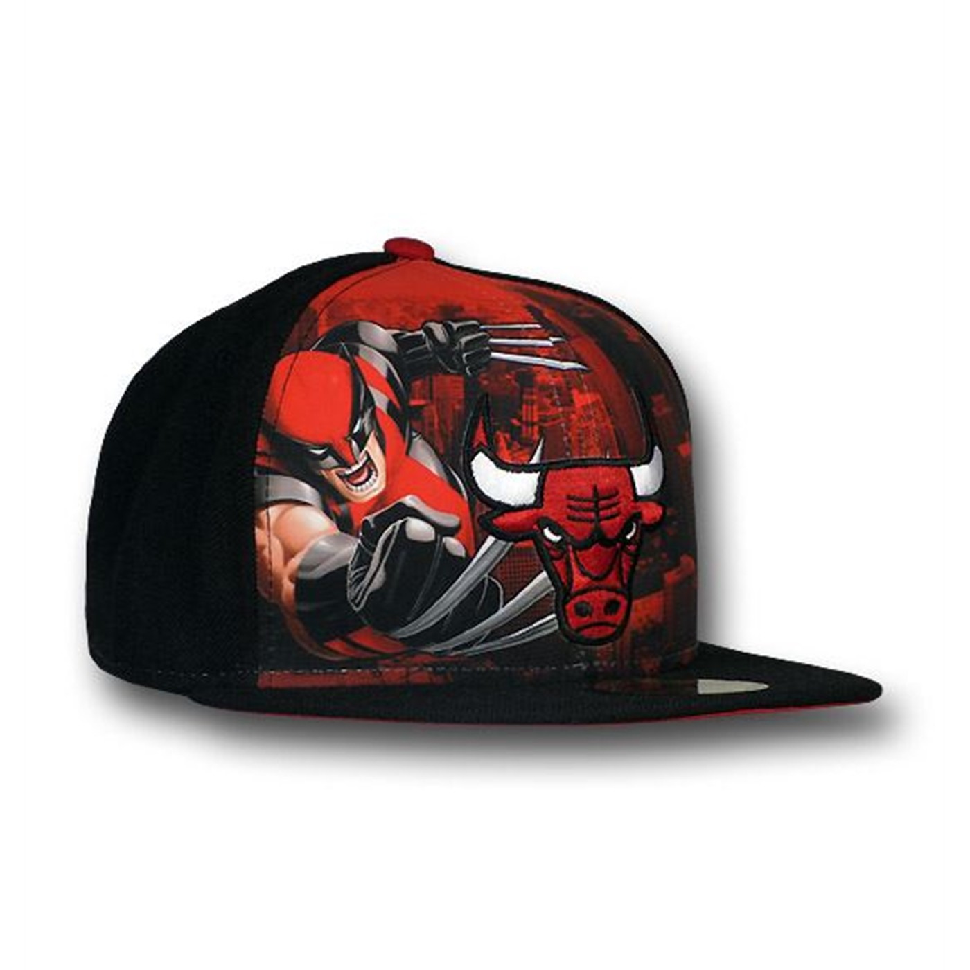 Wolverine Chicago Bulls 59Fifty Flat Billed Cap, Black