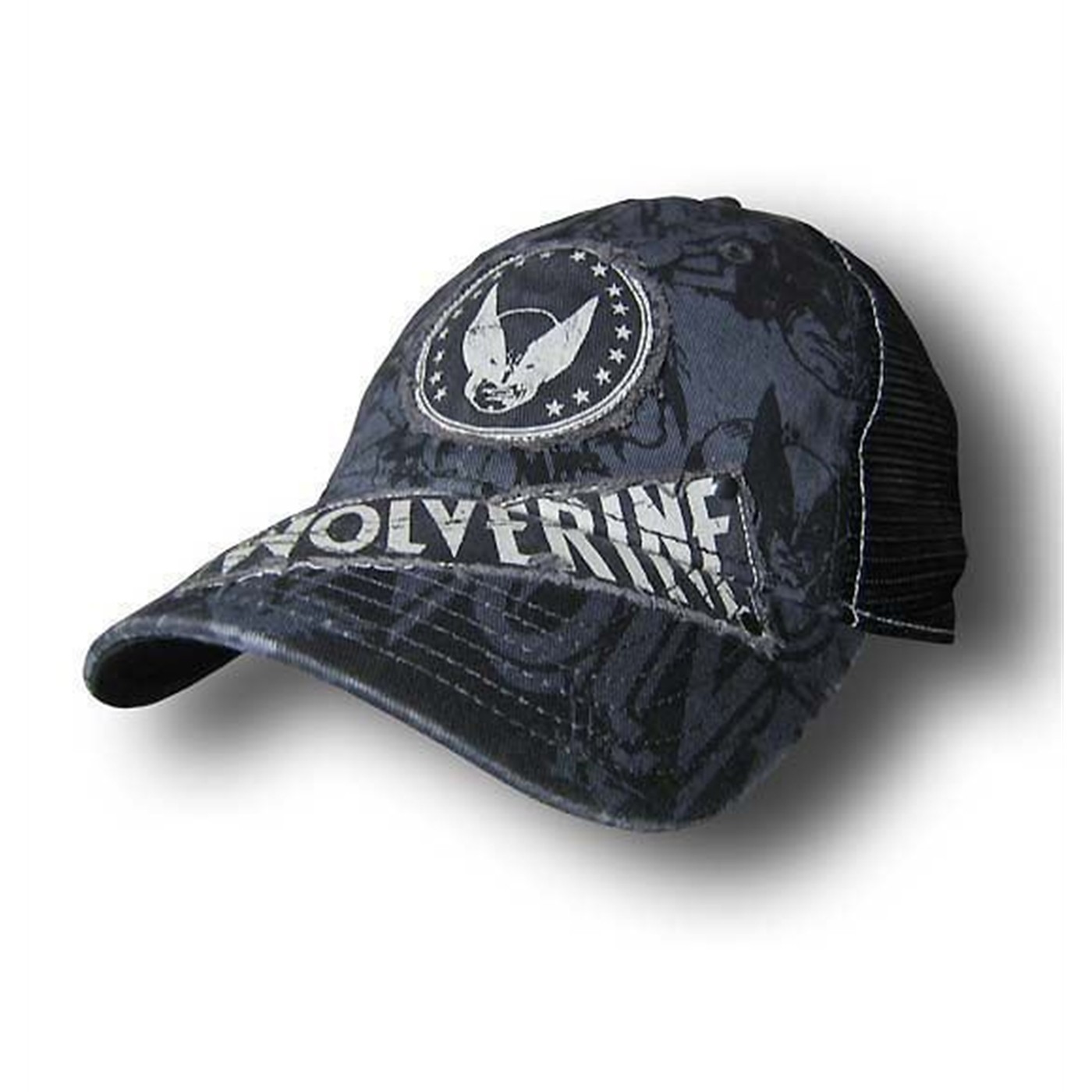 Wolverine Gray Frayed Mesh Baseball Cap, Grey