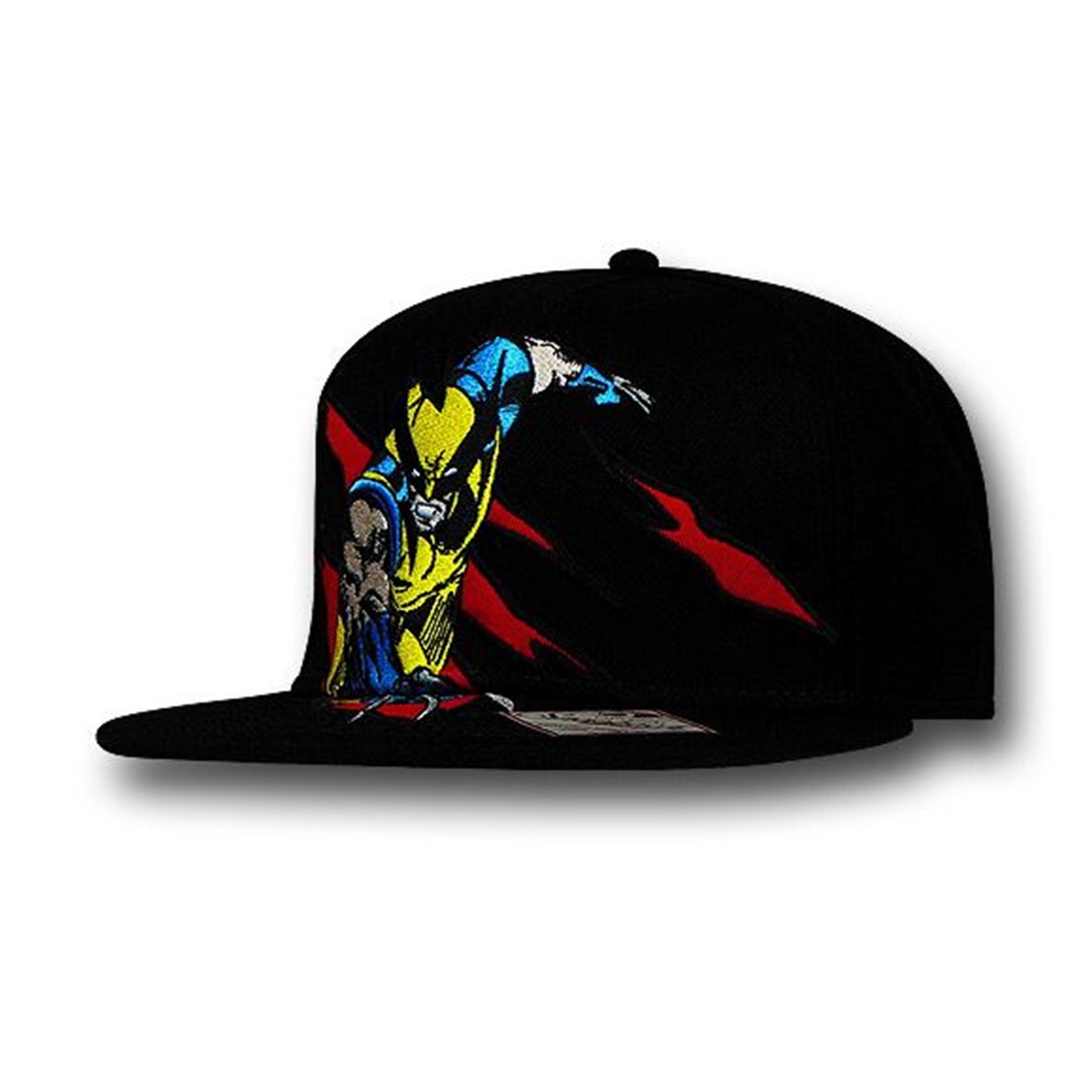 Wolverine Red Slash Black Snapback Cap, Black