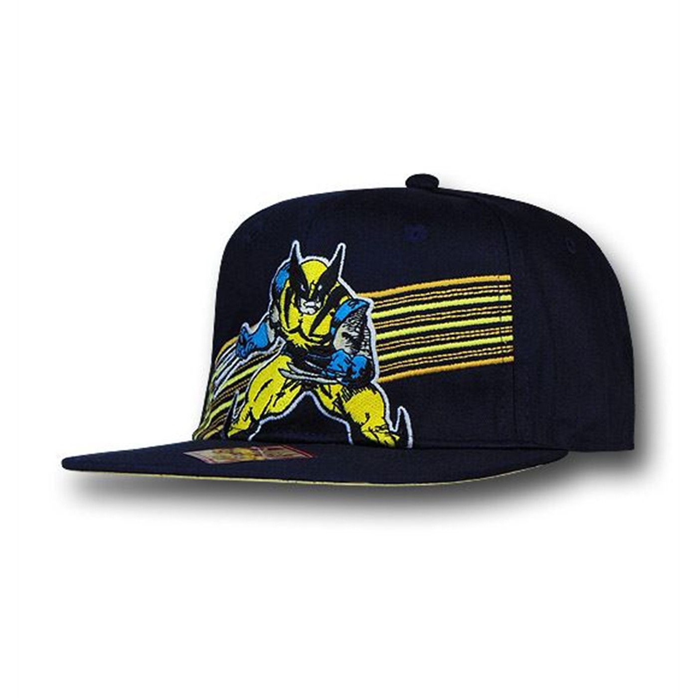 Wolverine Retro Image and Stripes Snapback Cap, Blue