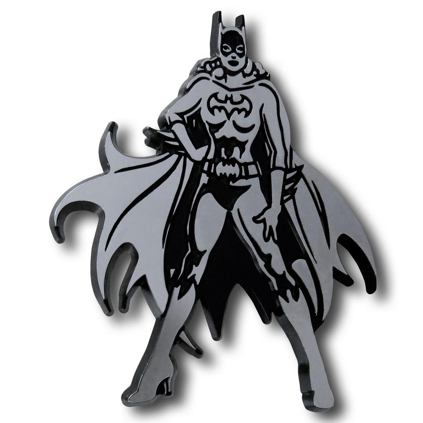 Batgirl Pose 3D Plastic Car Emblem, Black