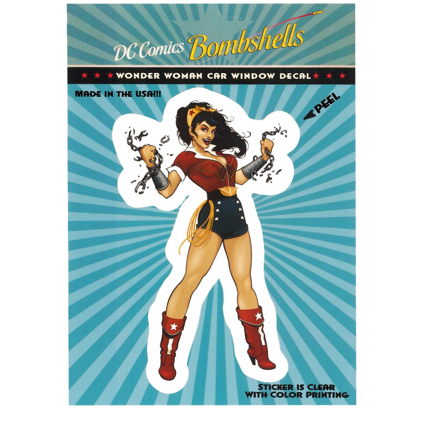 Wonder Woman Bombshells Car Decal, White